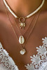 White Beach Seashell Multi Layered Pendant Necklace