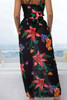 Black 3pcs Floral Twist Front Bikini with Cover-up Swimsuit