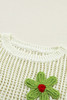 White Crochet Flower Hollow-out Sweater T Shirt