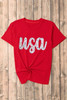 Red Starry usa Graphic Crewneck T Shirt