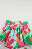 Green Abstract Print Smock Waist Casual Shorts