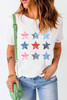White Flag Day Stars Print Crew Neck T Shirt White Flag Day Stars Print Crew Neck T Shirt