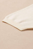 Beige Flower Pattern Short Sleeve Knitted Top