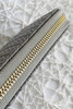 Medium Grey Woven Textured Zip Around Long Wallet
