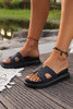 Black Cutout Design Open Toe Platform Slippers Black Cutout Design Open Toe Platform Slippers