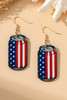 Fiery Red Flag Drink Can Pendant Hook Earrings