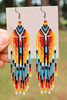 White Western Rice Bead Tassel Hook Earring