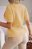 Yellow Cream Cute Flower Applique Short Sleeve Sweater Yellow Cream Cute Flower Applique Short Sleeve Sweater