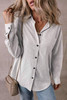Black Stripe Roll-tab Sleeve Pocketed Long Shirt Black Stripe Roll-tab Sleeve Pocketed Long Shirt