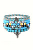 Light Blue 7pcs Boho Turquoise Beaded Bracelet Set