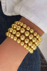 Gold Multi Layered Alloy Beaded Elastic Bracelet Gold Multi Layered Alloy Beaded Elastic Bracelet