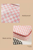 Light Pink Checkered Pattern Small Cosmetic Bag