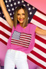Bonbon Sparkling American Flag Knitted Vest