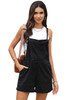 Black Grommet Tie Straps Casual Denim Romper