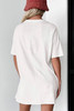 White Striped Bow Knot Half Sleeve Tunic T Shirt White Striped Bow Knot Half Sleeve Tunic T Shirt