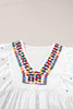 White Embroidered Puff Sleeve V Neck Blouse White Embroidered Puff Sleeve V Neck Blouse