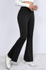 Black Thermal Lined Split Flare Leg Pants Black Thermal Lined Split Flare Leg Pants