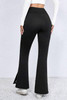 Black Thermal Lined Split Flare Leg Pants Black Thermal Lined Split Flare Leg Pants