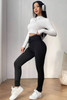 Black Solid Drawstring Waist Thermal Lined Leggings Black Solid Drawstring Waist Thermal Lined Leggings