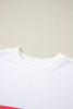 White Colorful Striped Accent Long Sleeve T Shirt