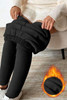 Black Thermal Lined Drawstring High Waist Leggings