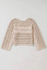Smoke Gray Hollow-out Cable Knit Cropped Sweater
