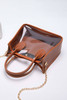 Chestnut PVC PU Leather Patchwork Chain Strap Shoulder Bag Chestnut PVC PU Leather Patchwork Chain Strap Shoulder Bag