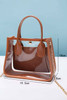 Chestnut PVC PU Leather Patchwork Chain Strap Shoulder Bag Chestnut PVC PU Leather Patchwork Chain Strap Shoulder Bag