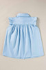 Sky Blue Ric Rac Trim Frilly Sleeveless Shirt