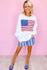 White American Flag Graphic Drop Shoulder Loose Sweatshirt White American Flag Graphic Drop Shoulder Loose Sweatshirt