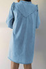 Myosotis Ruffled V Neck Buttoned Shift Denim Dress