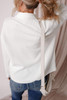 White Solid Color Corduroy Buttoned Long Sleeve Shacket
