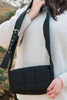 Black Adjustable Wide Strap Quilted Puffer Crossbody Bag