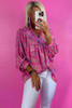 Bonbon Abstract Print Collared V Neck Babydoll Blouse Bonbon Abstract Print Collared V Neck Babydoll Blouse