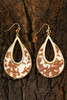 Chestnut Leopard Print Hollowed Waterdrop Shape Hook Earrings