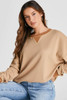 Smoke Gray Thermal Pullover Loose Sweatshirt
