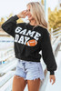Black GAME DAY Graphic Varsity Pullover Sweatshirt Black GAME DAY Graphic Varsity Pullover Sweatshirt