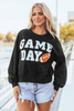 Black GAME DAY Graphic Varsity Pullover Sweatshirt Black GAME DAY Graphic Varsity Pullover Sweatshirt