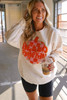 White Terry Halloween Pumpkin Patched Pattern Pullover Sweatshirt White Terry Halloween Pumpkin Patched Pattern Pullover Sweatshirt