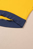 Yellow Color Block Thumbhole Sleeve Drop Shoulder Sweatshirt Yellow Color Block Thumbhole Sleeve Drop Shoulder Sweatshirt