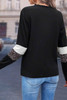 White Leopard Colorblock Patchwork Crew Neck Long Sleeve Tee