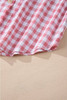 Pink Gingham Print Chest Pockets Buttoned Collared Shirt