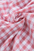 Pink Gingham Print Chest Pockets Buttoned Collared Shirt