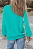 Aruba Blue Plain Drop Shoulder Crewneck Pullover Sweatshirt Aruba Blue Plain Drop Shoulder Crewneck Pullover Sweatshirt