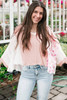 Delicacy Floral Lace Crochet Patchwork Batwing Sleeve Blouse