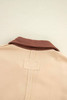 Light French Beige Striped Colorblock Patchwork Collar Sweatshirt