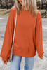 Orange Plain Drop Shoulder Crewneck Pullover Sweatshirt Orange Plain Drop Shoulder Crewneck Pullover Sweatshirt