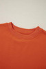 Orange Plain Drop Shoulder Crewneck Pullover Sweatshirt Orange Plain Drop Shoulder Crewneck Pullover Sweatshirt