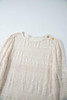 White Geometric Lace Buttoned Decor Long Sleeve Blouse