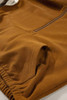 Chestnut Color Block Half Zip Kangaroo Pocketed Hoodie